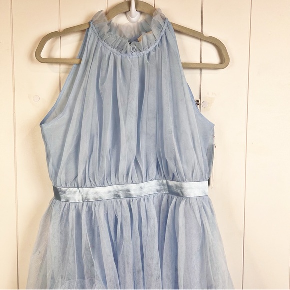 Aura Shock And Awe Blue Tulle Maxi Dress Size M NWT Tiered Princess Cottagecore - Picture 4 of 11
